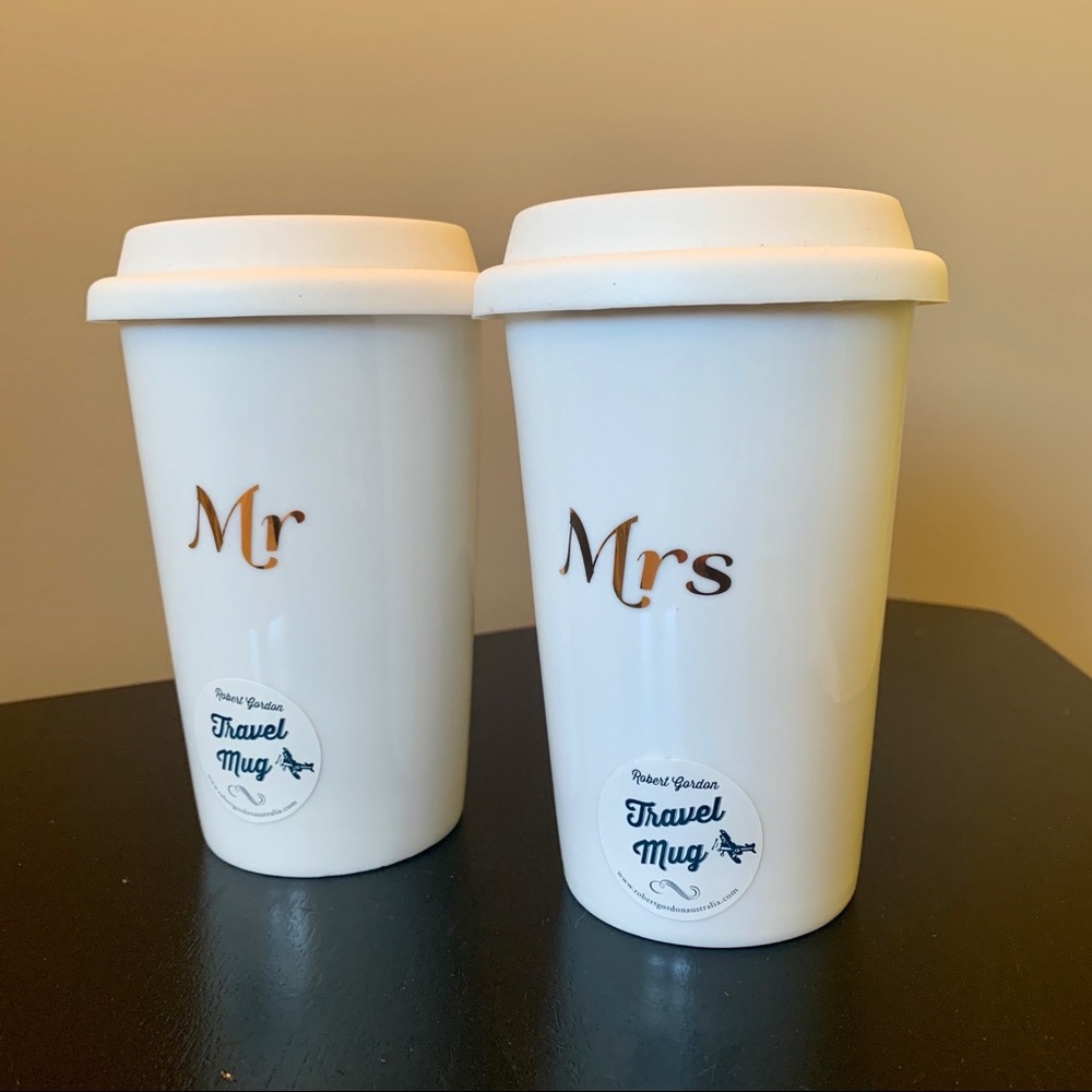 Robert Gordon Mr & Mrs Travel Mugs